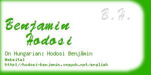 benjamin hodosi business card